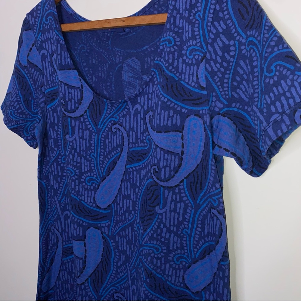 SOLD✨ Fresh Produce Size Small Paisley Blue Printed Dress with Pockets - Picture 3 of 7